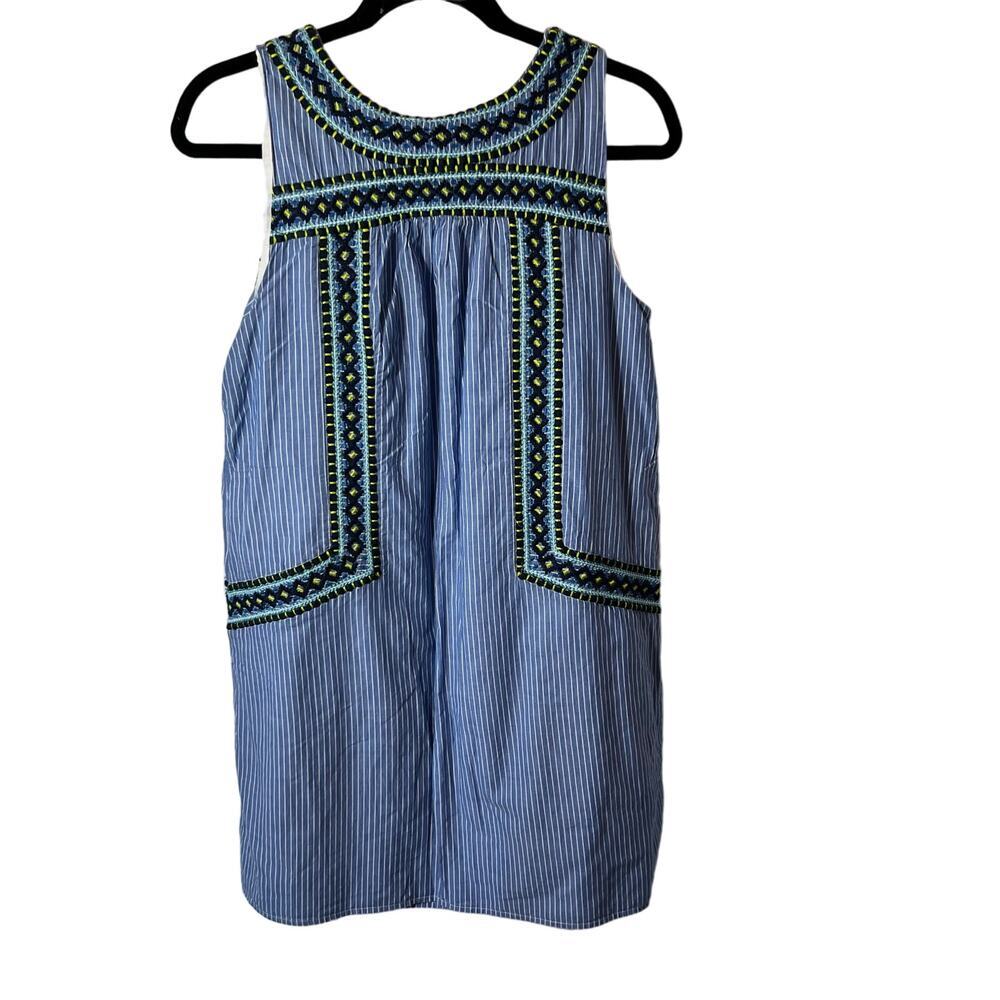 Vineyard Vines Embroidered Blue Striped Summer Tunic Shift Dress Size Small - Picture 5 of 8